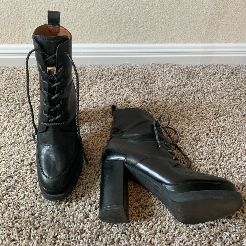 Black Platform Heel Boots